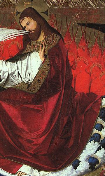 The Coronation of the Virgin, detail: Jesus hjg, CHARONTON, Enguerrand